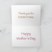 Carte Meilleure Maman Jamais Rose Rose Merci Pour Tout (Intérieur)