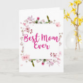 Carte Meilleure maman Jour rose florale Fête des mères (Fleur jaune)
