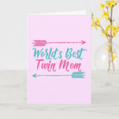 Carte Meilleure maman jumelle du monde Fête des jolies m (Fleur jaune)