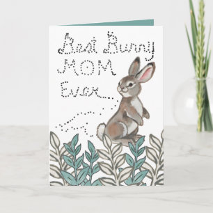 Carte Meilleure maman lapin toujours mignonne lapin Text