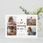 Carte Meilleure maman mignonne Coeur Rouge Typographie P (Debout devant)