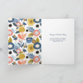 Carte Meilleure Maman Oiseaux et cadre botanique floral (Intérieur)