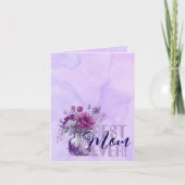 Carte ''Meilleure Maman Qui Soit'' vase à fleurs violet (Devant)