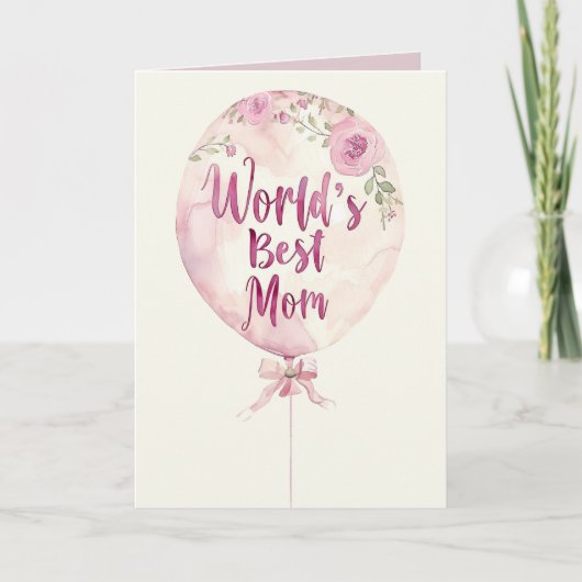 Carte Meilleure maman rose florale du monde Fête des mèr (Devant)