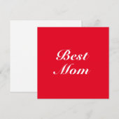 Carte Meilleure maman rouge classique script élégant car (Devant / Derrière)