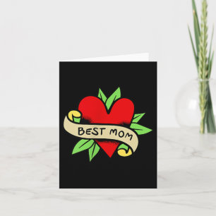 Carte Meilleure maman Tattoo Roses du coeur
