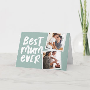 Carte Meilleure maman tendance photo vert sauge fête des