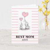 Carte Meilleure Maman Toujours Elephant Amour Fête des m (Fleur jaune)