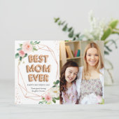 Carte Meilleure maman Toujours moderne Floral Fête des M (Debout devant)