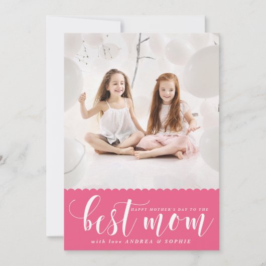 Carte Meilleure maman | White Modern Calligraphy Fête de (Devant)