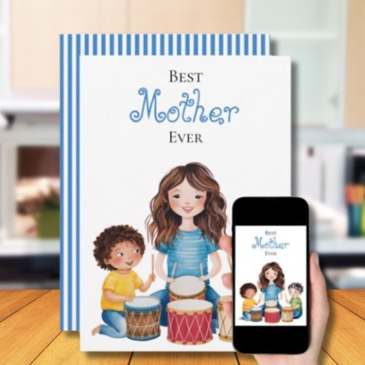 Carte Meilleure Mère Ayant Jamais Existé Musique Art Enf