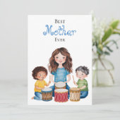 Carte Meilleure Mère Ayant Jamais Existé Musique Art Enf (Debout devant)