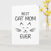 Carte Meilleure mère de chat (Fleur jaune)