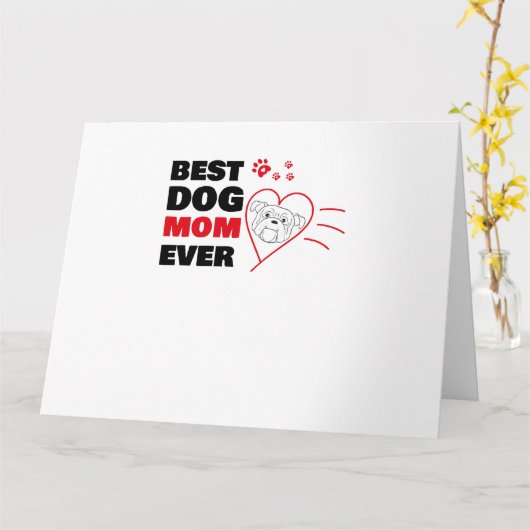 Carte Meilleure mère de chien (Fleur jaune)