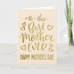 Carte Meilleure Mère de toujours Typographie de la fête