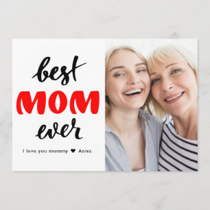 Carte Meilleure Mère Jamais Photo Moderne de Fête des Mè