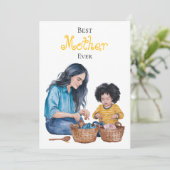 Carte Meilleure mère qui soit Conception de moment de li (Debout devant)