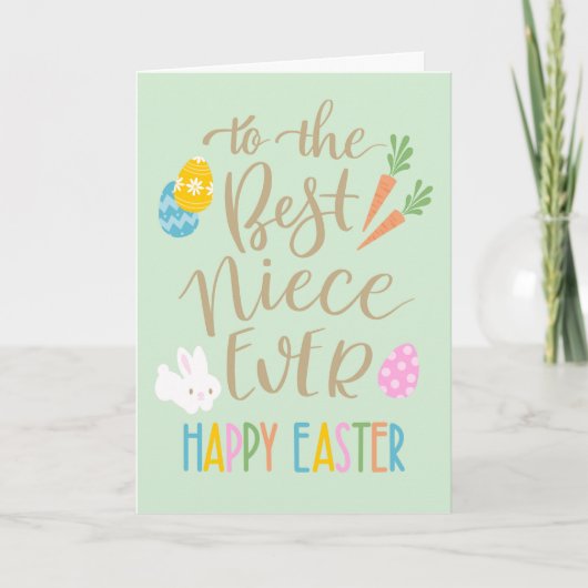 Carte Meilleure Nièce de Tous les Temps Typographie Joye (Devant)