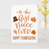 Carte Meilleure nièce Jour d'Action de grâce à Orange (Fleur jaune)