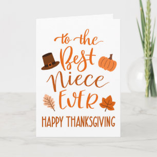 Carte Meilleure nièce Jour d'Action de grâce à Orange