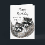 Carte Meilleure petite amie du monde Anniversaire Raton<br><div class="desc">Meilleure petite amie du monde Anniversaire Mignon Raton laveur aquarelle Animaux</div>