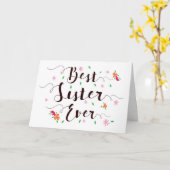 Carte Meilleure Soeur à jamais Anniversaire, avec fleurs (Fleur jaune)