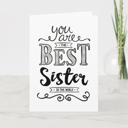 Carte Meilleure Soeur dans le monde Anniversaire (Devant)