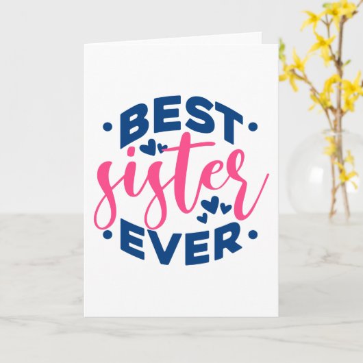 Carte Meilleure Sœur Ever (Fleur jaune)