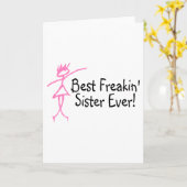 Carte Meilleure Soeur Freakin (Fleur jaune)