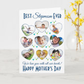 Carte Meilleure Stepmere Ever Fête des Mères Photo Coeur (Fleur jaune)