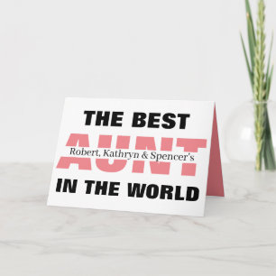 Carte Meilleure Tante Au Monde Personnalisée