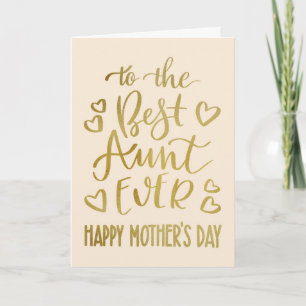Carte Meilleure Tante de Tous les Temps Typographie de l