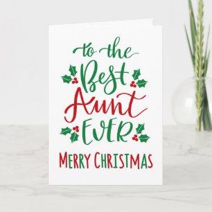 Carte Meilleure Tante de Tous les Temps Typographie de N
