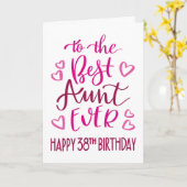 Carte Meilleure Tante Ever 38ème Anniversaire Typographi (Fleur jaune)
