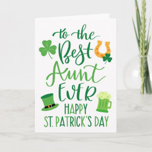 Carte Meilleure tante Ever St Patrick's Day Typographie