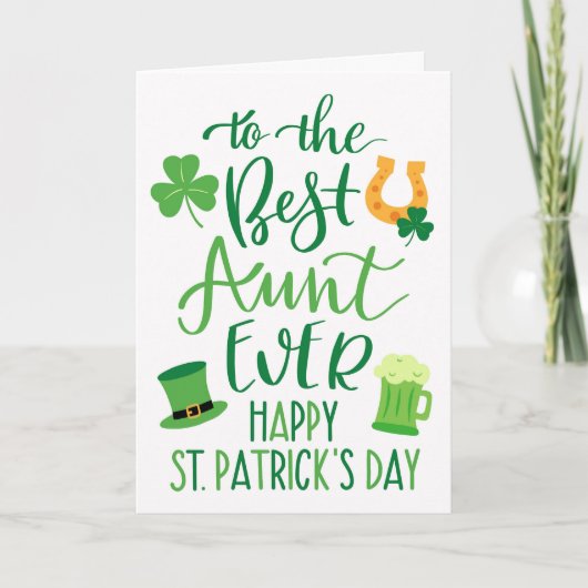 Carte Meilleure Tante pour la Saint-Patrick (Devant)