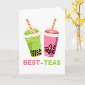Carte Meilleure teas kawaii boba bulbe thé meilleur amis (Fleur jaune)