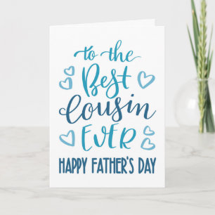 Carte Meilleure typographie de Fête des pères Cousin en 