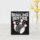 Carte Meilleures amies de bowling (Fleur jaune)