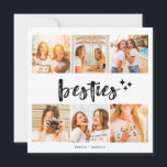 Carte Meilleures amies Meilleures amies Collage de photo<br><div class="desc">Chérissez vos moments inoubliables d'amitié avec notre Affiche de Collage Photo Meilleures Amies. Ce cadre moderne et élégant présente le mot "besties" en caractères gras et comprend un collage personnalisable où vous pouvez afficher vos photos préférées avec votre meilleure amie. Il constitue un cadeau personnalisé attentionné ou un objet précieux...</div>