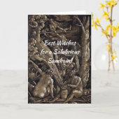 Carte Meilleures sorcières Halloween Samhain Card 5x7 (Fleur jaune)