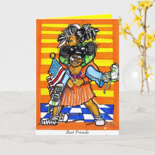 Carte Meilleurs amis (Fleur jaune)