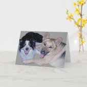 Carte Meilleurs amis Bordure Collie & Berger allemand (Fleur jaune)