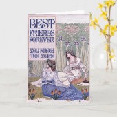 Carte Meilleurs amis pour l'art Vintage (Fleur jaune)