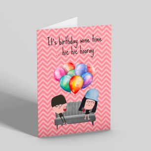 Carte Meilleurs Amis & Vin Anniversaire