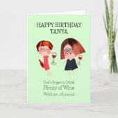 Carte Meilleurs Amis & Vin Anniversaire (Devant)