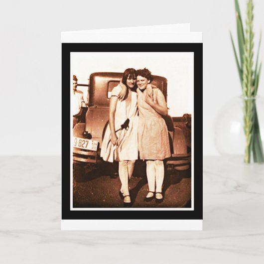 Carte Meilleurs amis Vintage Sepia (Devant)