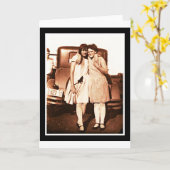 Carte Meilleurs amis Vintage Sepia (Fleur jaune)
