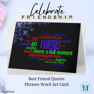 Carte Meilleurs devis d'ami Phrases Word Art Card