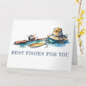 Carte Meilleurs Poissons Pour Vous Pêcher Anniversaire (Fleur jaune)